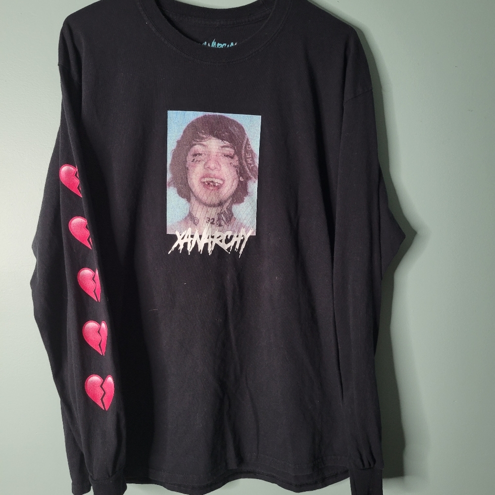 Lil Xan Mumble Rap Total Xanarchy Tour Concert Heart Long Sleeve Shirt Size L